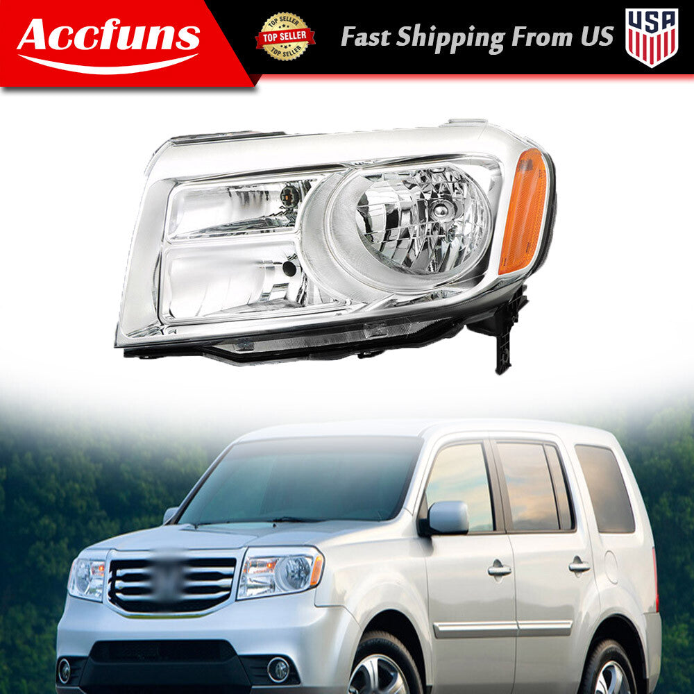 Suitable for 2012-2015 for Honda Pilot halogen headlight replacement with clear lens on the left side. n