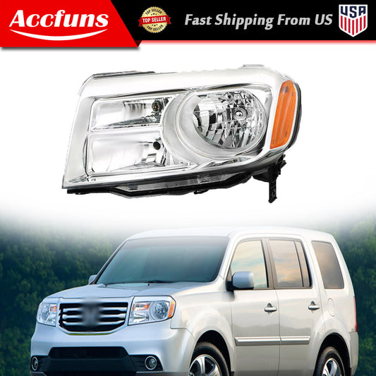 Suitable for 2012-2015 for Honda Pilot halogen headlight replacement with clear lens on the left side. n