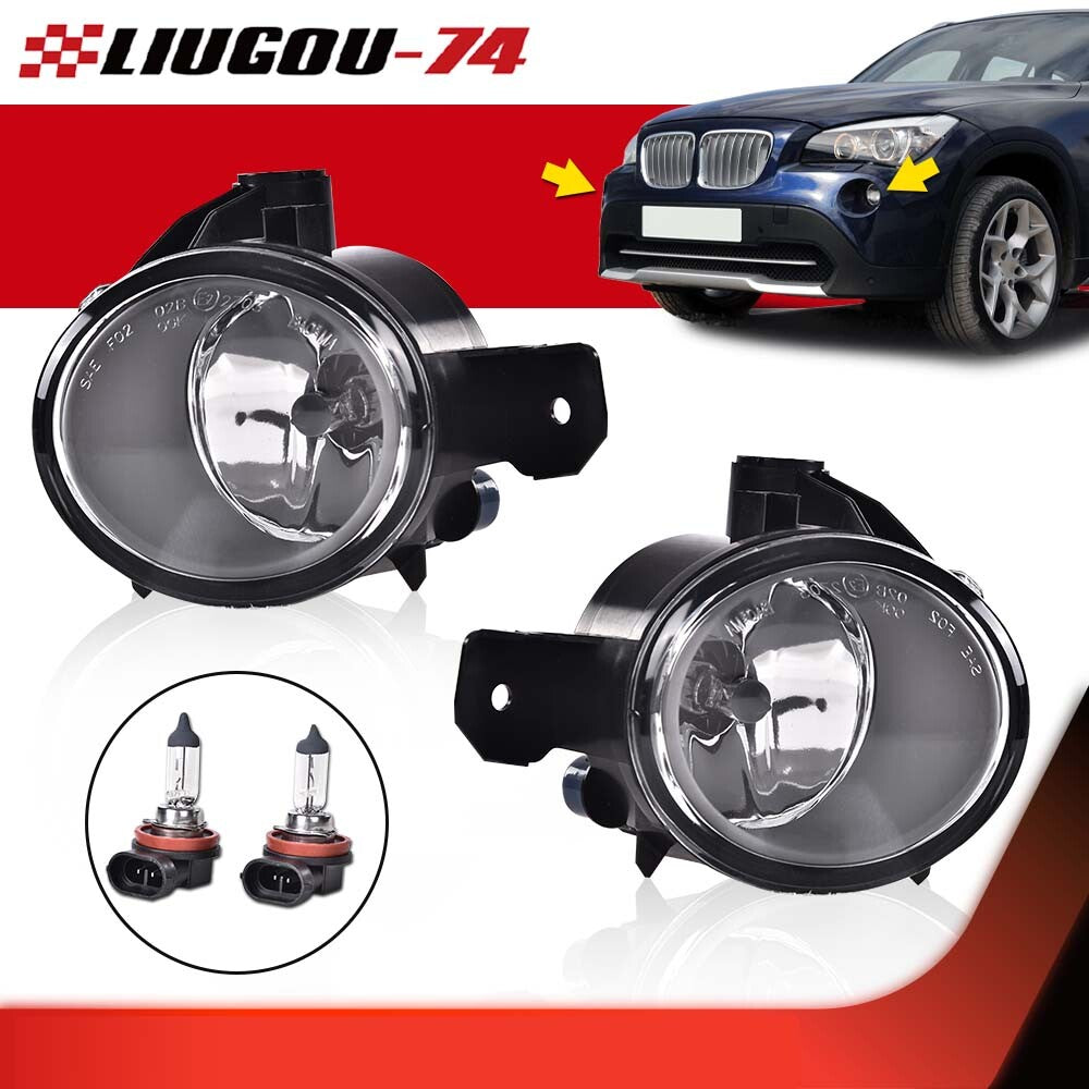 1 pair of replacement bulbs for 11-14 for E84 X1 clear lens anti-collision fog lights - v