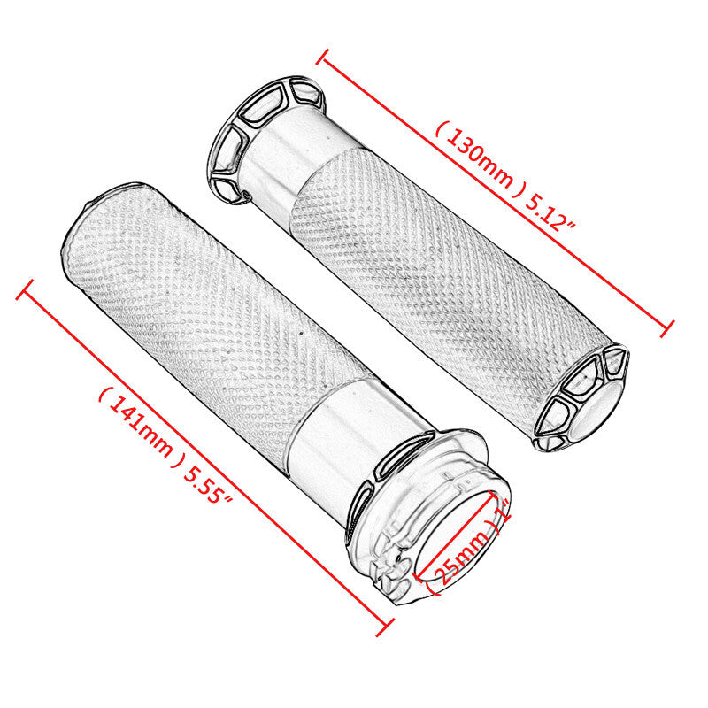 Black 25mm handlebar grip for Harley Touring Sportster Dyna Universal - n