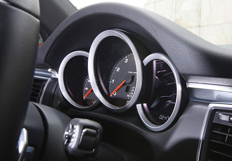 Silver Dashboard Decorative Ring Cover Trim for Porsche Cayman Macan 14+