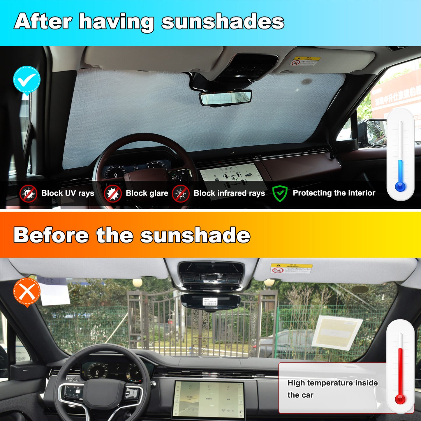 Windshield Cover Sunshade Front Window UV Heating for Sienna 2021 - 24- v