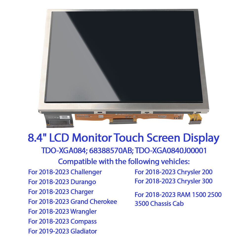TDO XGA084 8.4 Uconnect 4C UAQ LCD Monitor Touch Screen Blue Silver Replacement