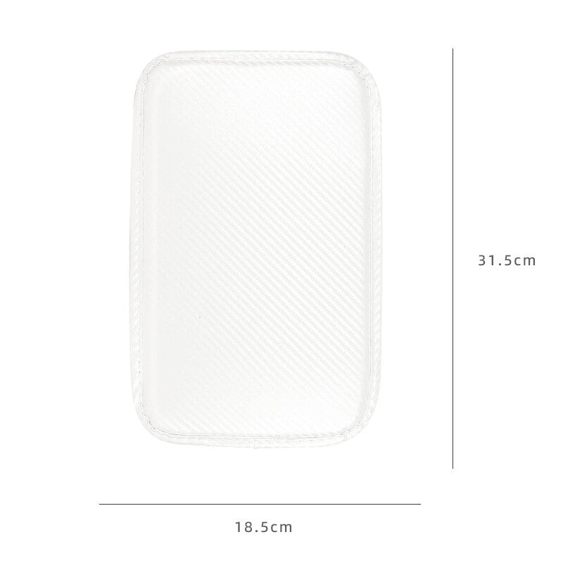 1Pc Carbon Fiber Car Center Console Armrest Mat Pad Cover New Accessory White