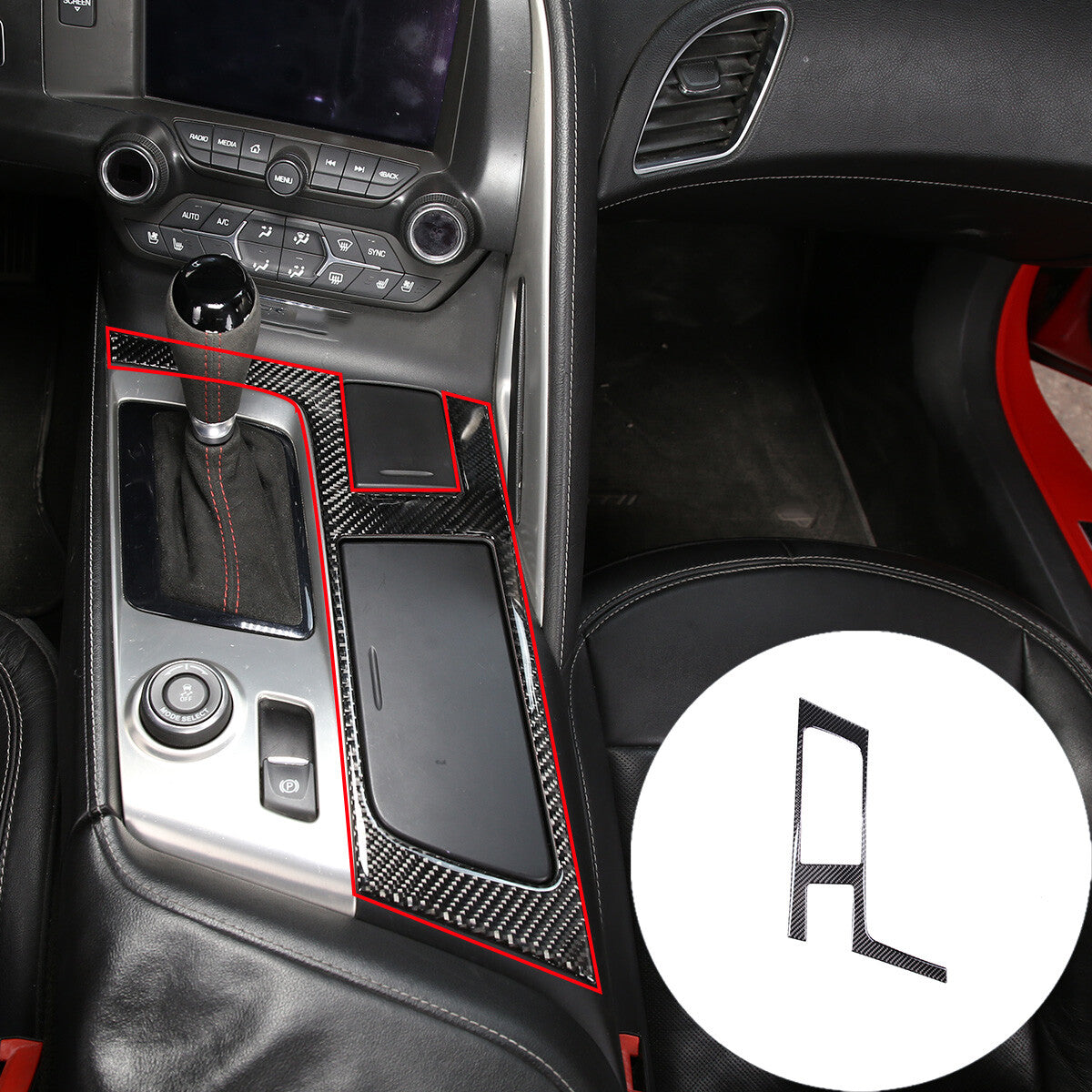 Carbon fiber steering wheel volume button cover trim for Corvette C7 2014-19 USA