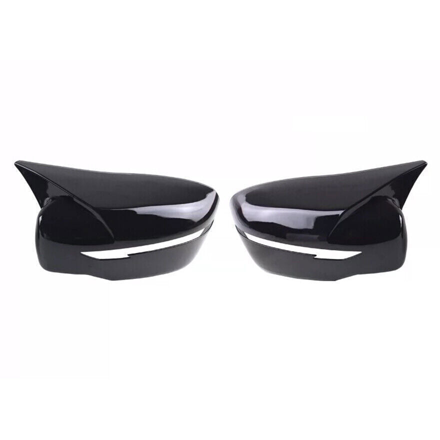for Nissan Rogue Sport 17-2022 Black Ox Horn Side Rearview Mirror Cover Trim 2P