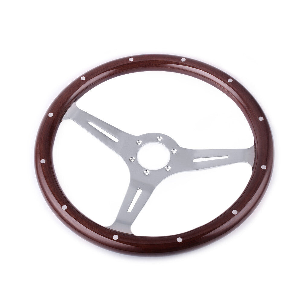 15 Steering Wheel Wood Grip with Rivets+Hub Adapter for Ford for Mustang 1984-2004