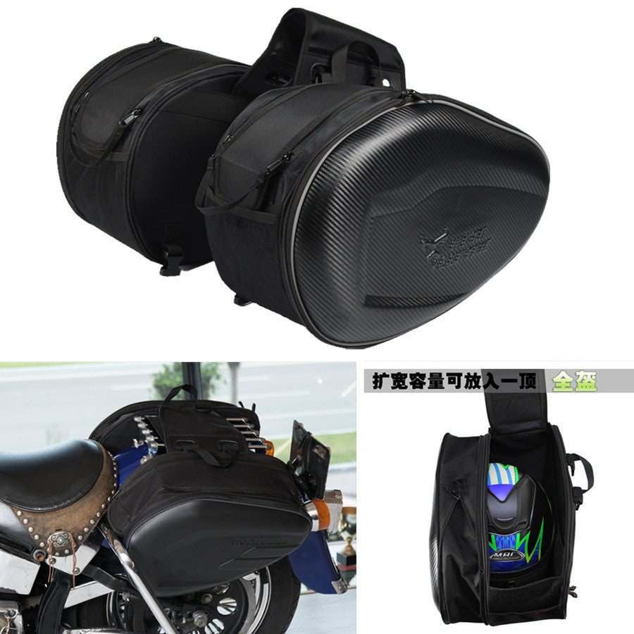 2Pc Motorcycle ATV 18-29L Saddle Box Long Range Riding Equipment Helmet for Seat Bag