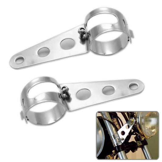 Chrome 39mm-51mm Fork Tubes Headlight Mount Bracket for Honda for Kawasaki for Suzuki Q