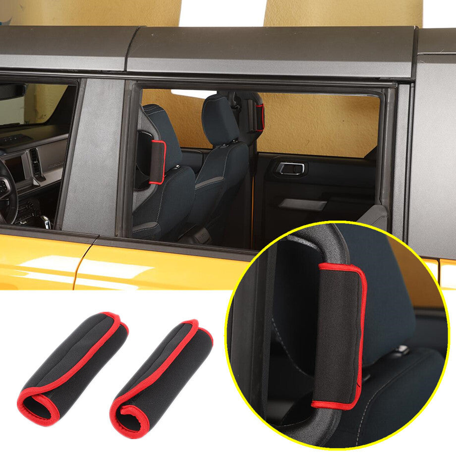 For 21-23 Bronco 4-Door Red Interior B Pillar Handle Protection Cloth Cover v