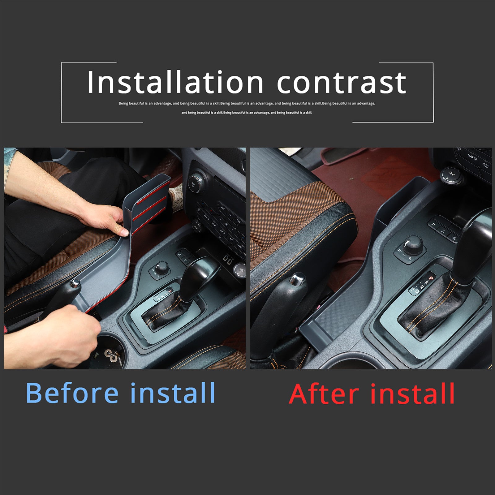 Center console handbrake storage tray suitable for Ranger 2015 - 2021 - n