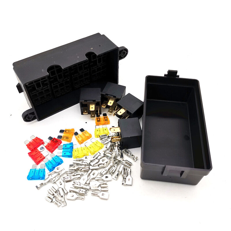 12 Way Blade Fuse Holder Box w/ Spade Terminals Relay for Car Truck Boat US Ship Q
