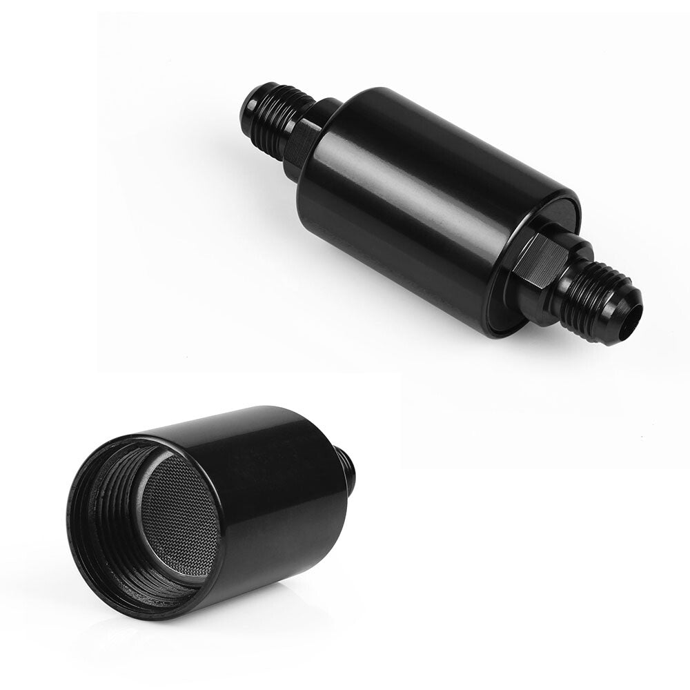 Car Flow Performance for Mini Oil Fuel Filter Inline With 100 Micron Element Black Q