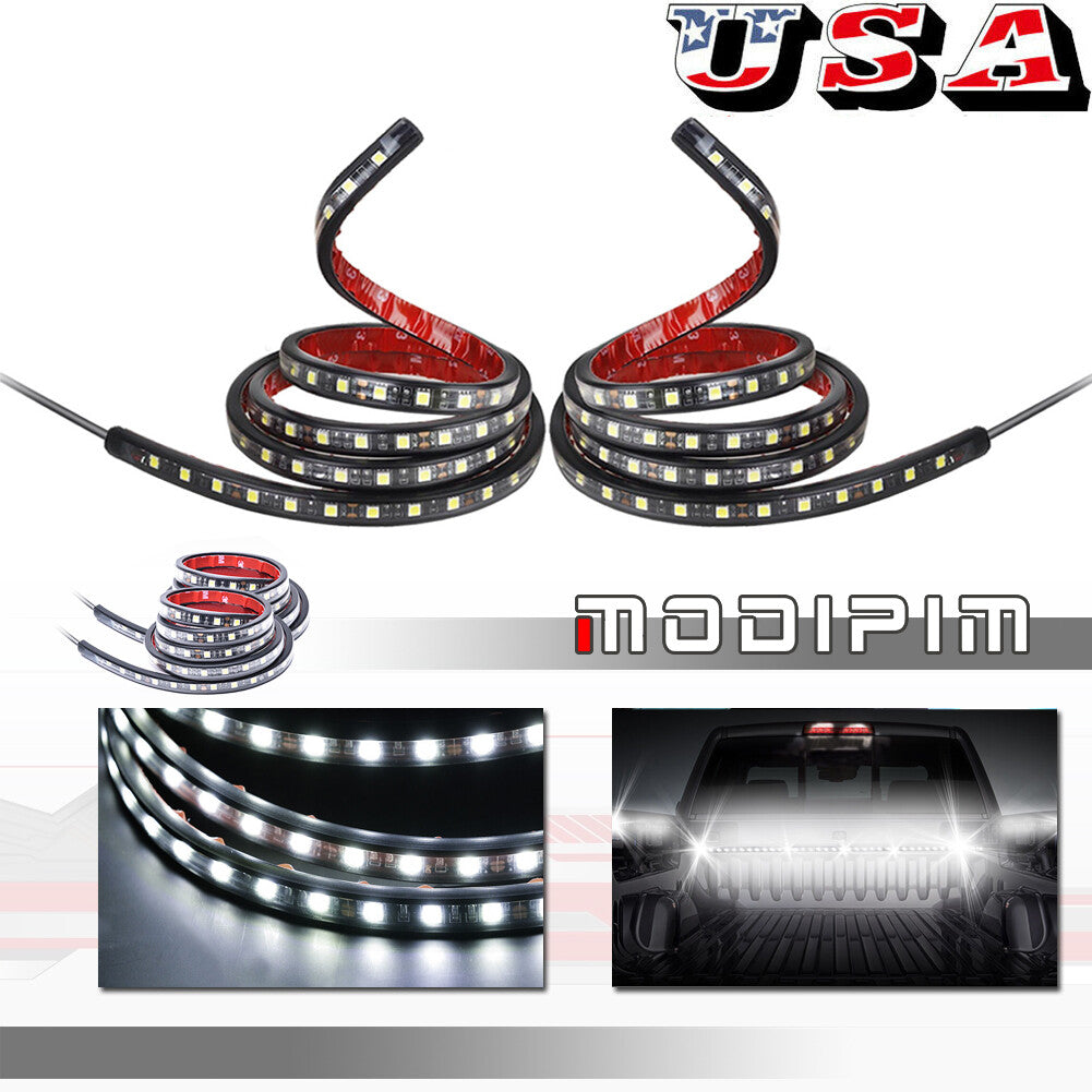 2 Pack Automotive 60 Inch LED Light Bar Bed Light and Switch Kit for Truck RV Cargo - v