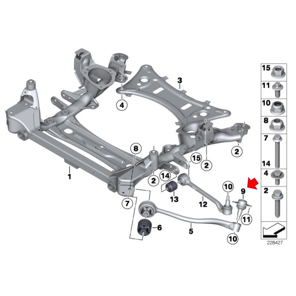 2-Piece Front Lower Ball Joint Set LH Right Grip Kit 31106787665 Suitable for X3 F25 X4 F26 n