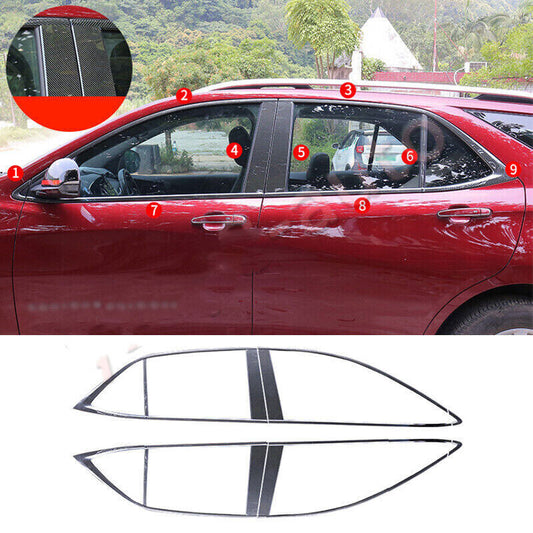 for Chevrolet Equinox 2018-2021 Carbon Fiber Window Strip Sill Molding Cover 18x