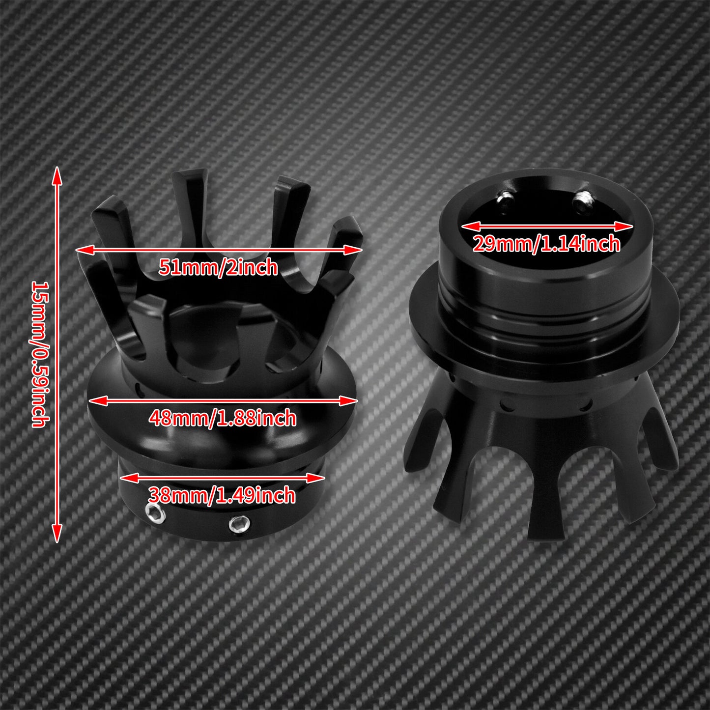 All Black 29MM Crown King Front Axle Nut Cover Fit for Harley Sportster Touring Q