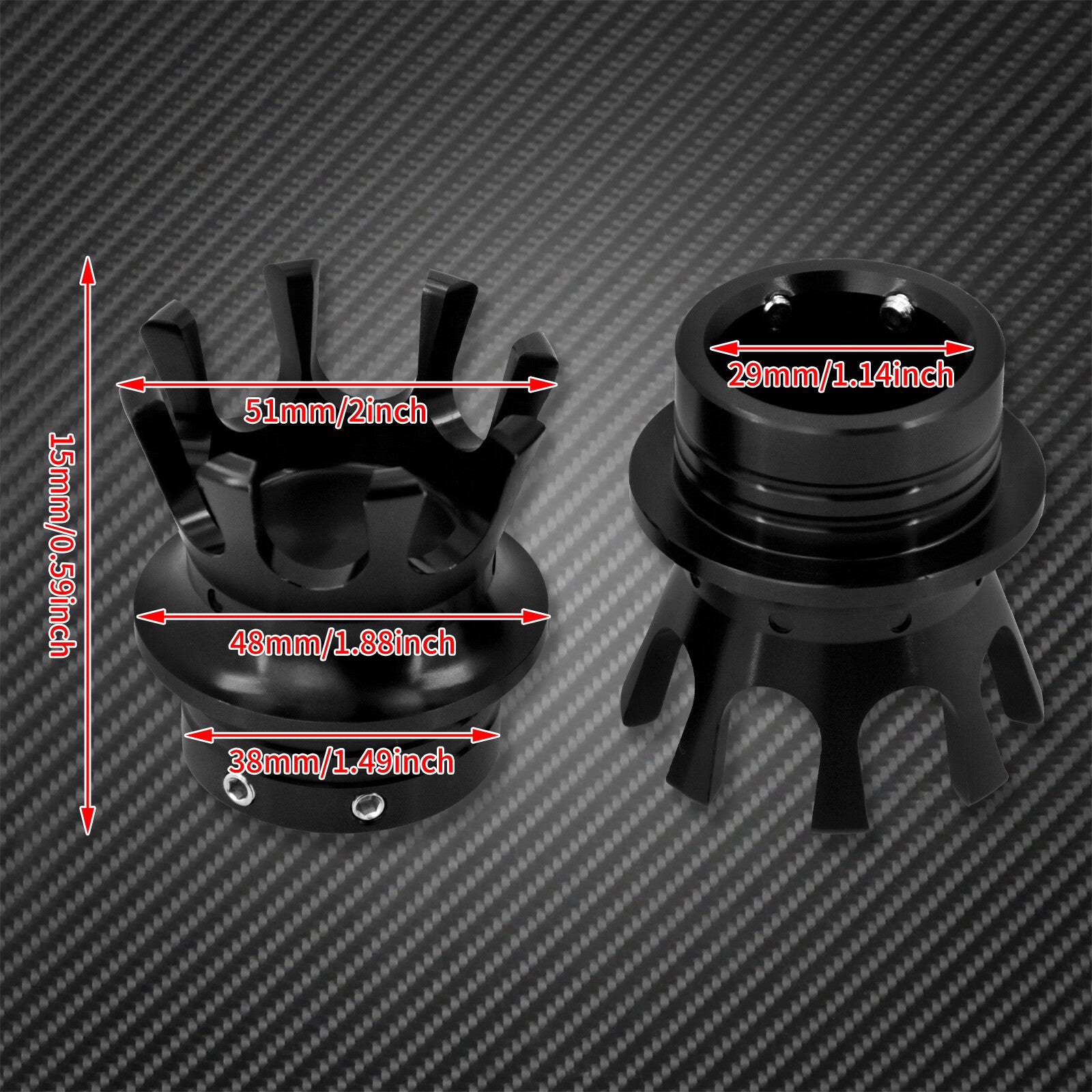 All Black 29MM Crown King Front Axle Nut Cover Fit for Harley Sportster Touring Q