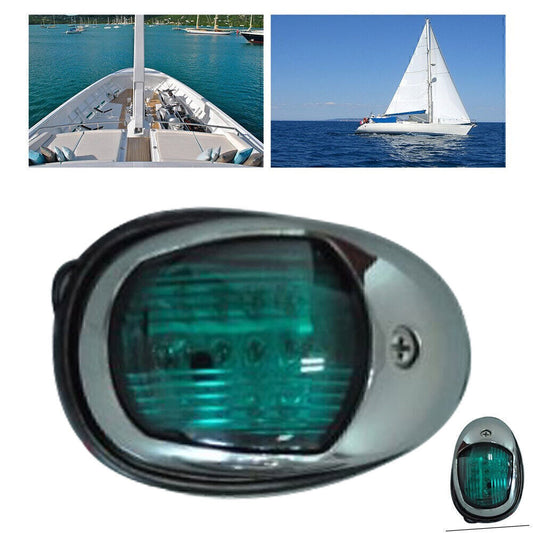 1x 12V Green Marine Boat Yacht Pontoon Stainless Steel LED Bow Navigation Light n