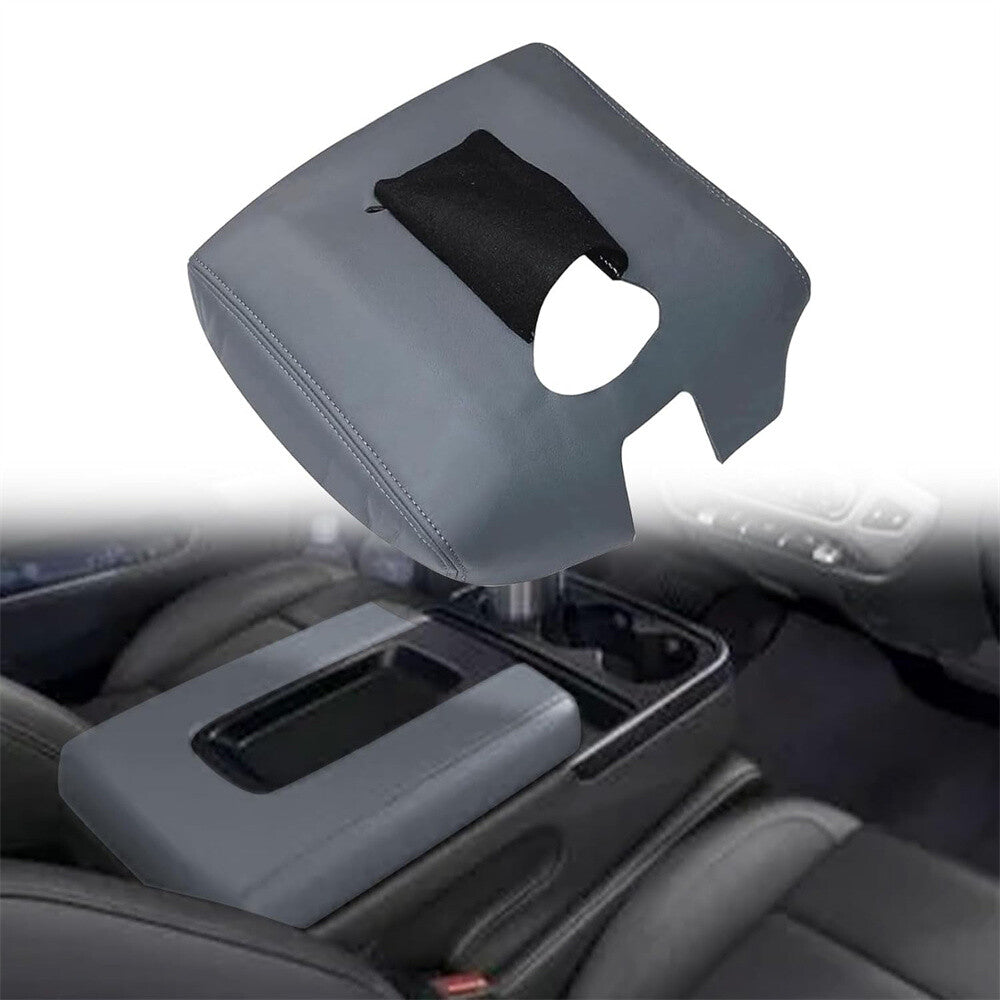 for Chevrolet Silverado 1500 2014-2018 Console Lid Armrest Cover Skin Ash Gray Q