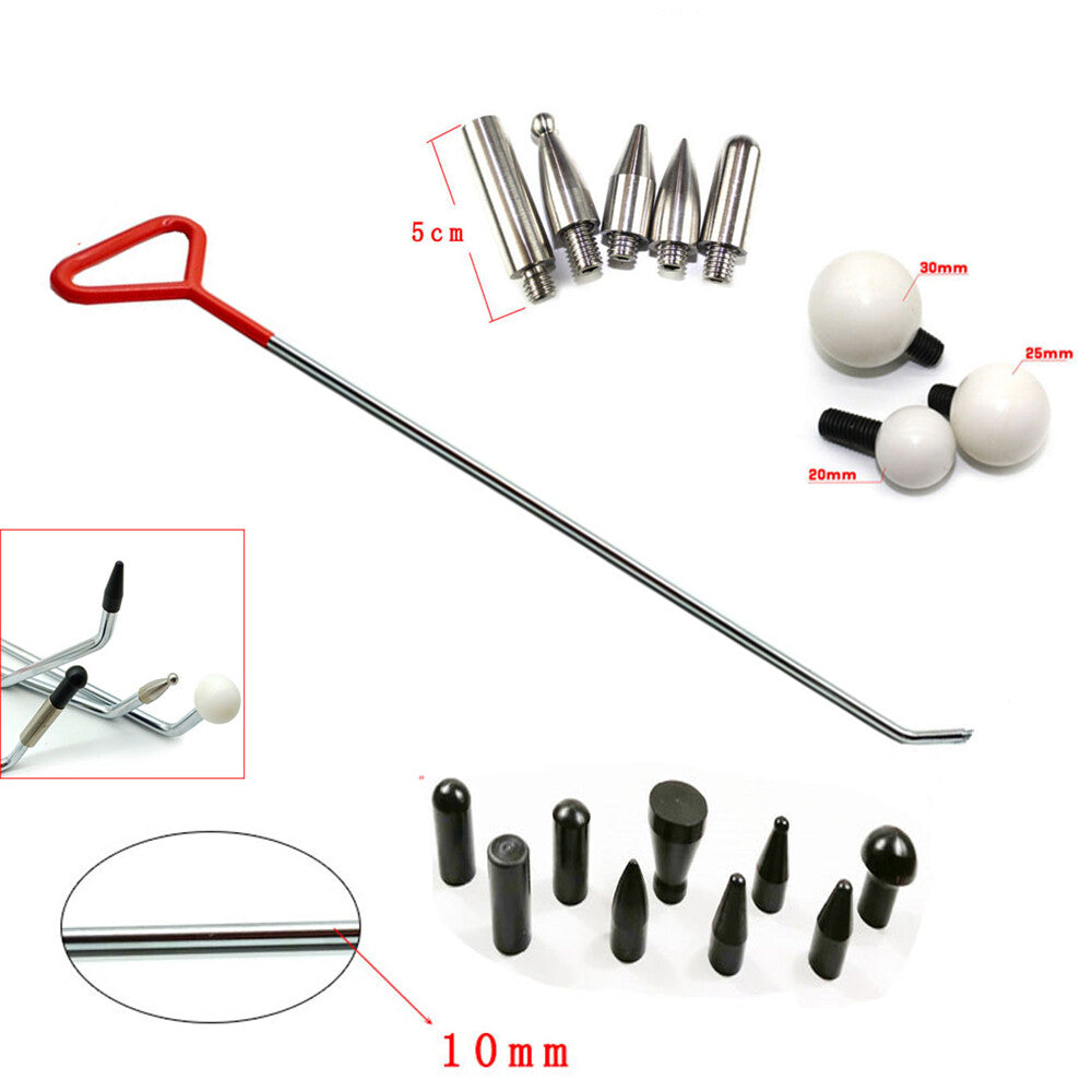 Paintless Dent Removal Rods Hook Tools Push Heads Car Repair Dent Remover Tool v