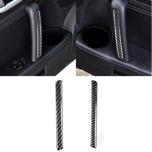 2Pcs Carbon Fiber Door Pusher Cover Trim Strip for Mazda MX-5 Miata 2009-2015
