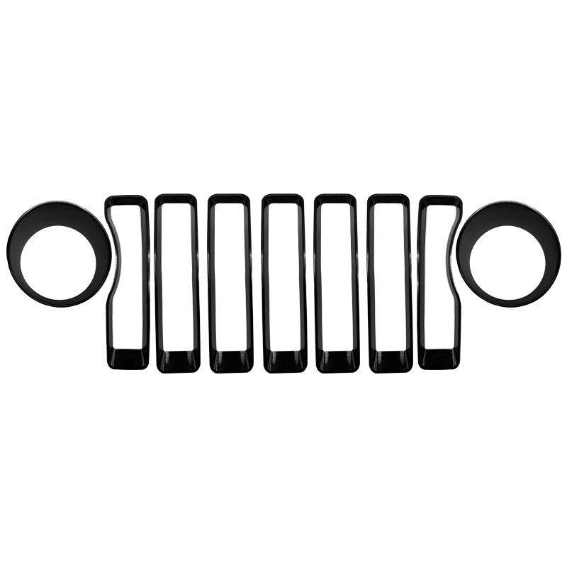 Front grille inserts and headlight trim covers for Jeep for Wrangler JLU Unrestricted