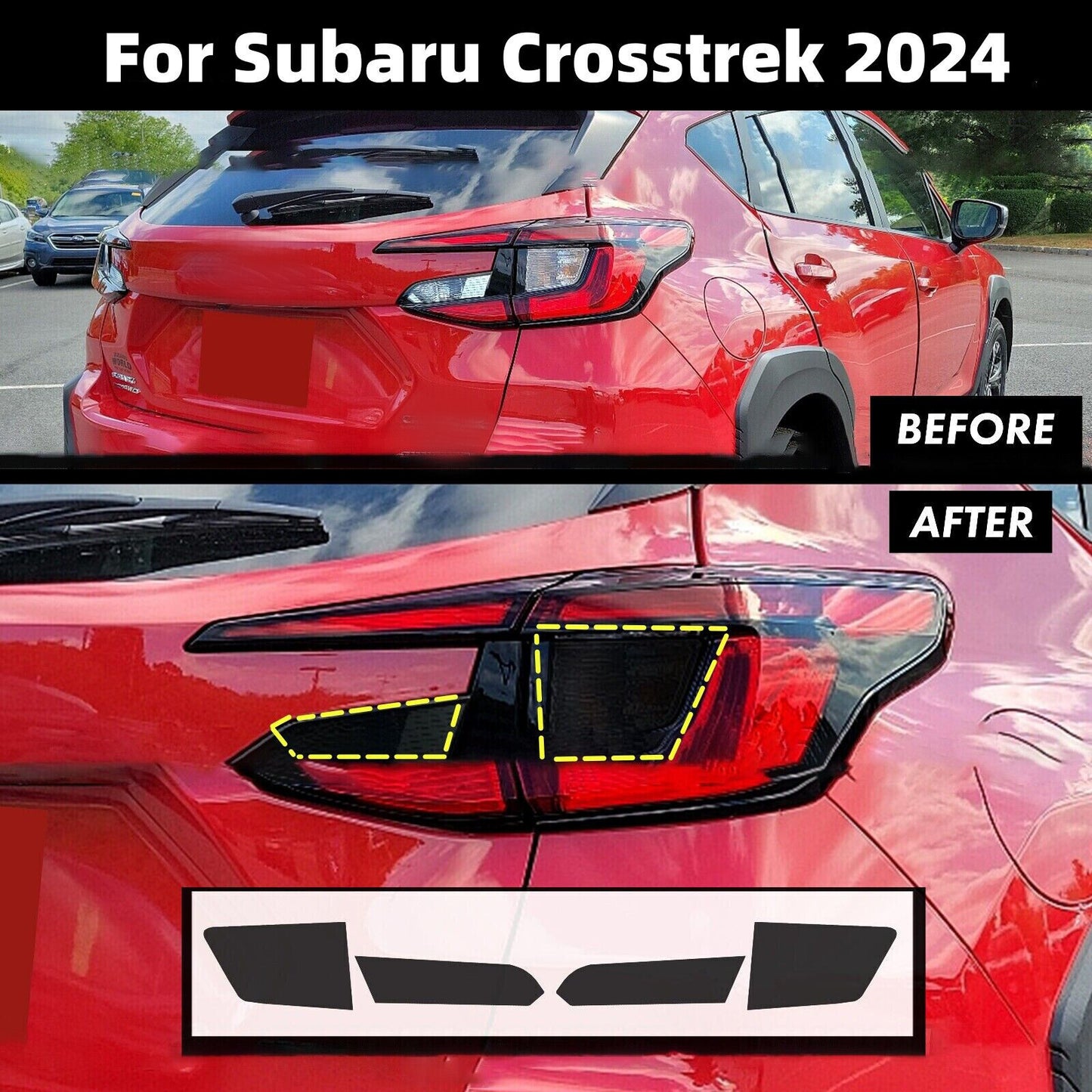 JERBOR smoke decal taillight turn signal reverse vinyl for Subaru Crosstrek 2024