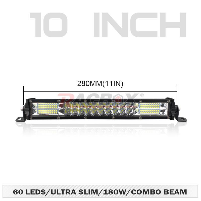 10inch 180W LED Work Light Bar Dual Row Spot Flood Combo Truck SUV ATV 4WD UTE