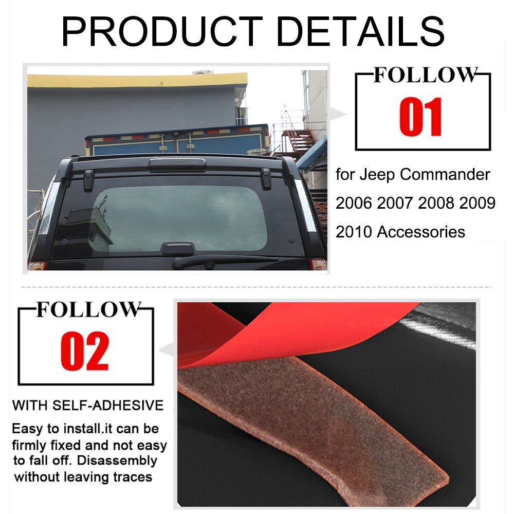 Smoked Black High Brake Light Lamp Cover Trim for Jeep Grand Commander 2006-2010