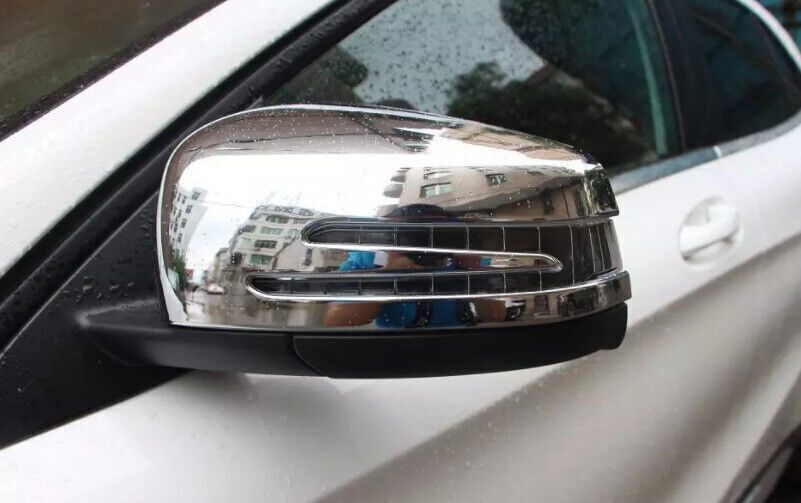 2P Chrome ABS Rear View Side Door Mirror Cap Cover Trim for Benz GLE GLS 2016-19