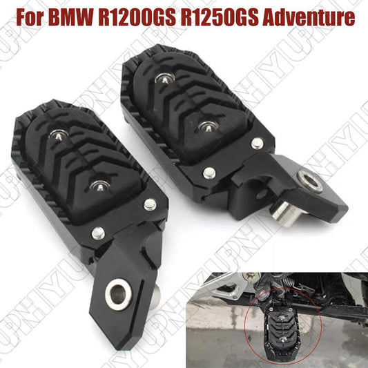 Pair Black Adjustable Front Foot Pegs Footrest Pedal for BMW R1200GS R1250GS Adv Q