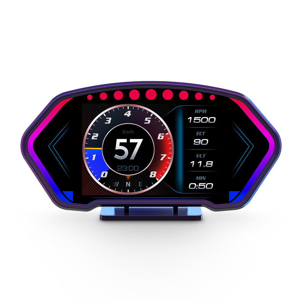Digital OBD GPS Car HUD Head Up Display Speedometer KMH Compass Overspeed Alarm