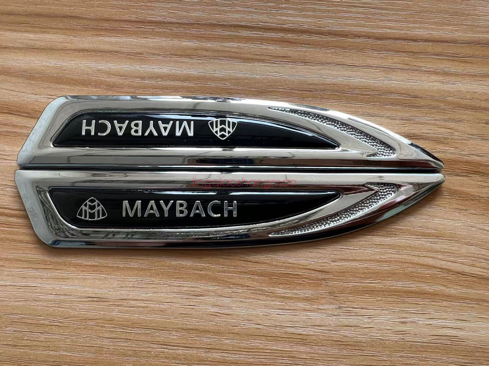 2-Piece Chrome 3D for Maybach Letter Fender Badge Metal for Mercedes-Benz