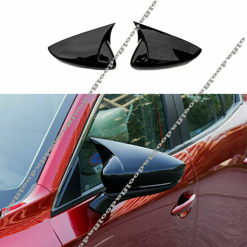 for Mazda CX-30 2020-2022 Glossy black Ox Horn Rearview Side Mirror Cover Trim