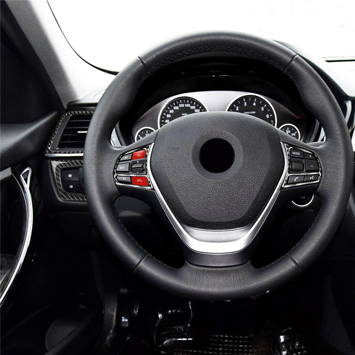 18¡ÁCarbon Fiber Steering Wheel Air Vent Trim for BMW 3 4 Series F30 GT F34 13-19