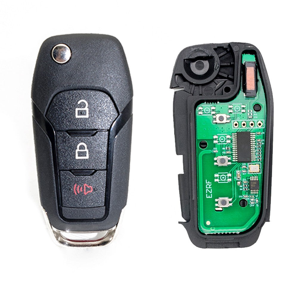 2. Remote control flip keychain, uncut, suitable for Ford F150, F250, F350, 450 (2015, 2016, 2017, 2019-).