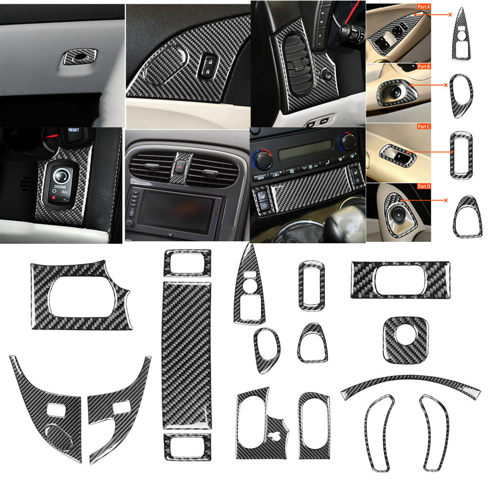 2X Red Carbon Fiber Passenger Side Dash Sticker Trim for Hyundai Azera 2006-2011 v
