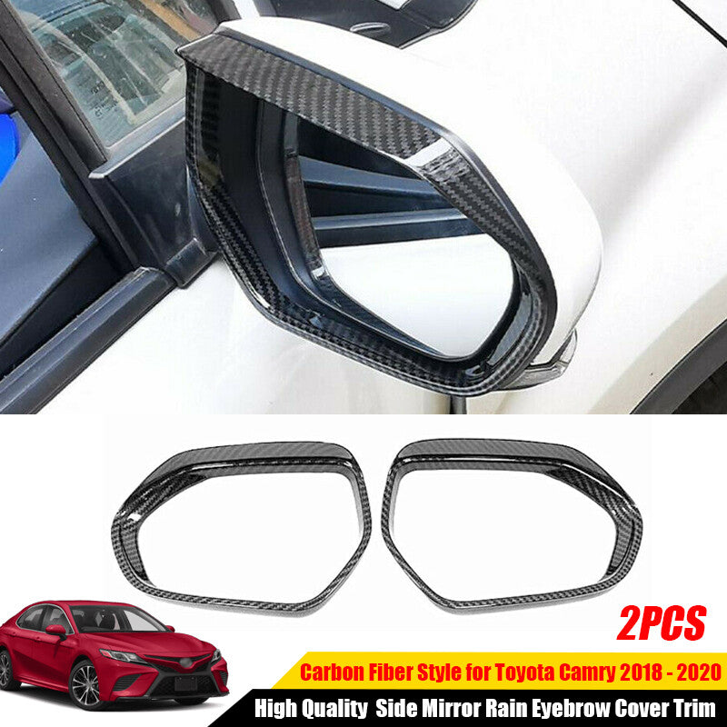 Carbon Fiber Side Mirror Rain Eyebrow Cover Trim For 2018-2021 for Toyota for Camry