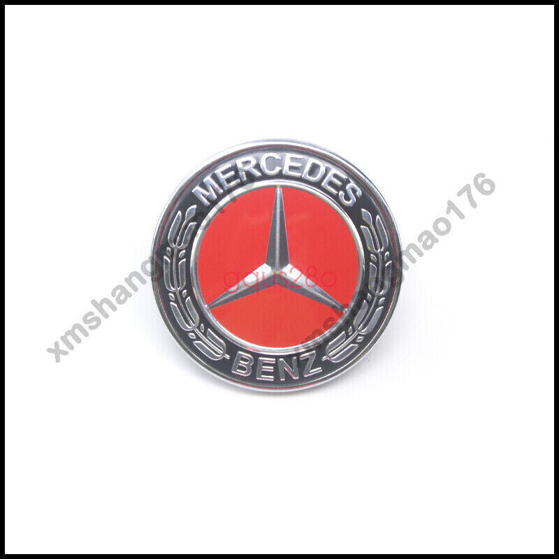 Front hood sticker badge AMG red and black flat Laurel wreath badge for Mercedes-Benz