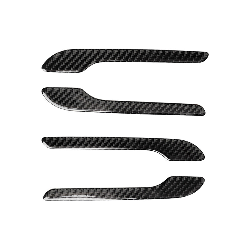 4X Carbon Fiber Outdoor Handle Panel Cover Trim for Tesla Model 3/Y 2017-2022