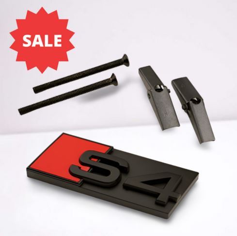 Fits for Audi S4 Hooded Badge Grille Badge Front Cap Decal Matte Black