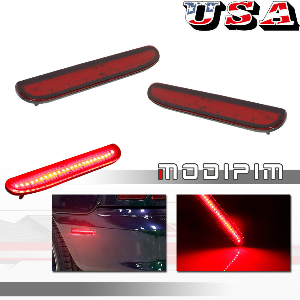 Red rear LED side marker reflector lights for 94 95 96 97 98 for Mustang - v