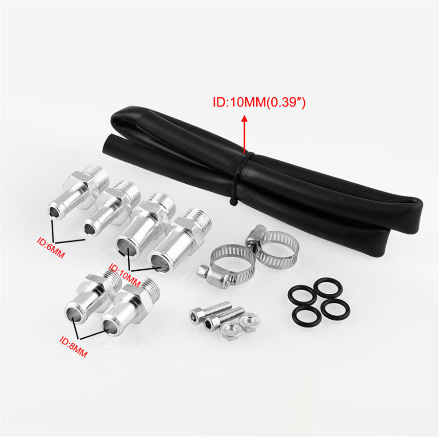 300ML Aluminum Oil Catch Can Kit Black Breather Baffled Reservoir Tank Universal