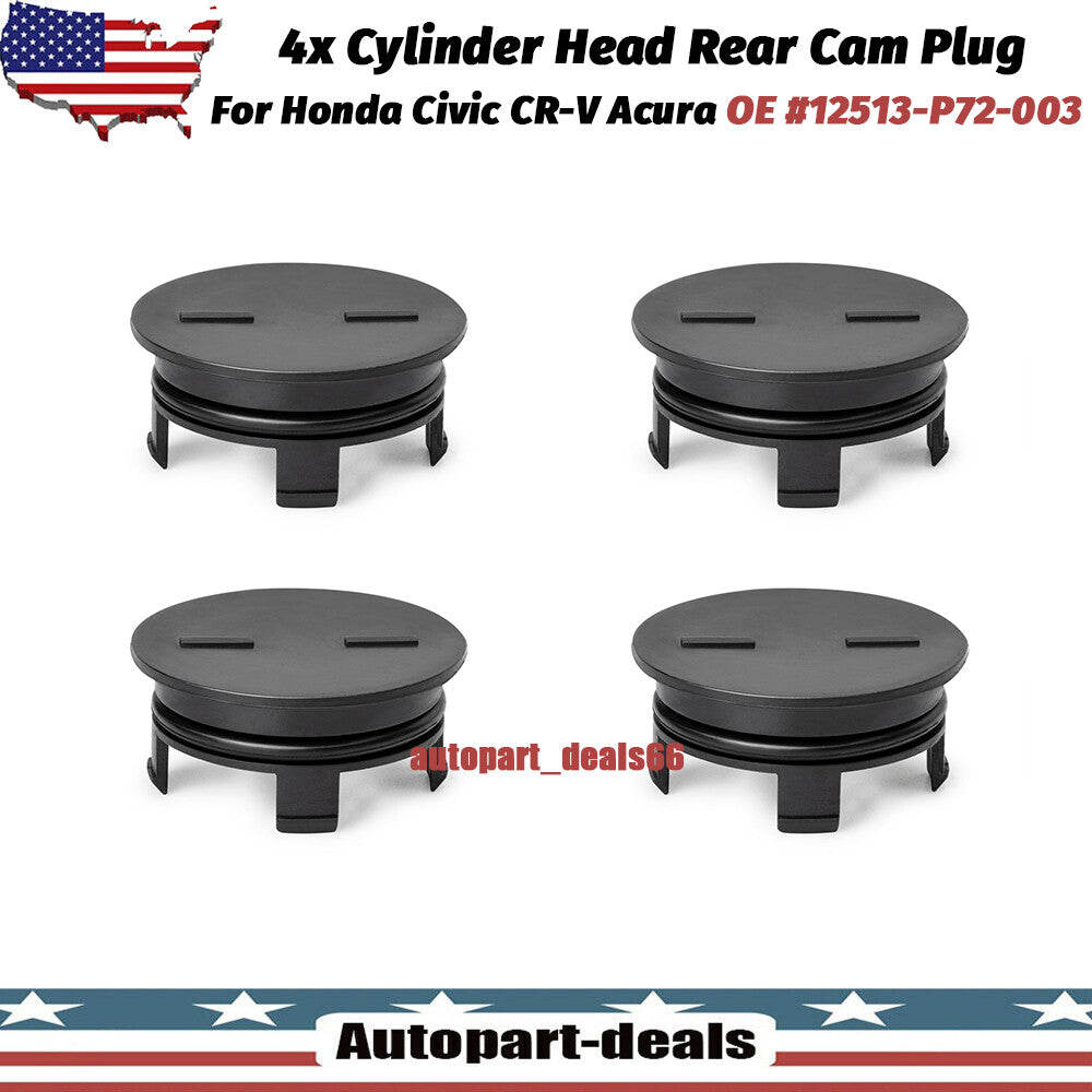 4PCS for Honda for Civic CR-V Cylinder Head Rear Cam Plug With Seal 12513-P72-003