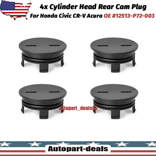 4PCS for Honda for Civic CR-V Cylinder Head Rear Cam Plug With Seal 12513-P72-003