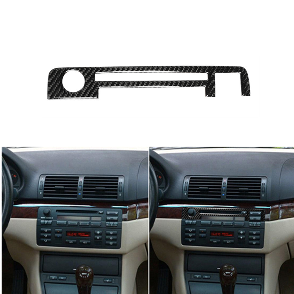 Carbon Fiber Center Console CD Panel Trim Cover for BMW 3 Series E46 1998-2005