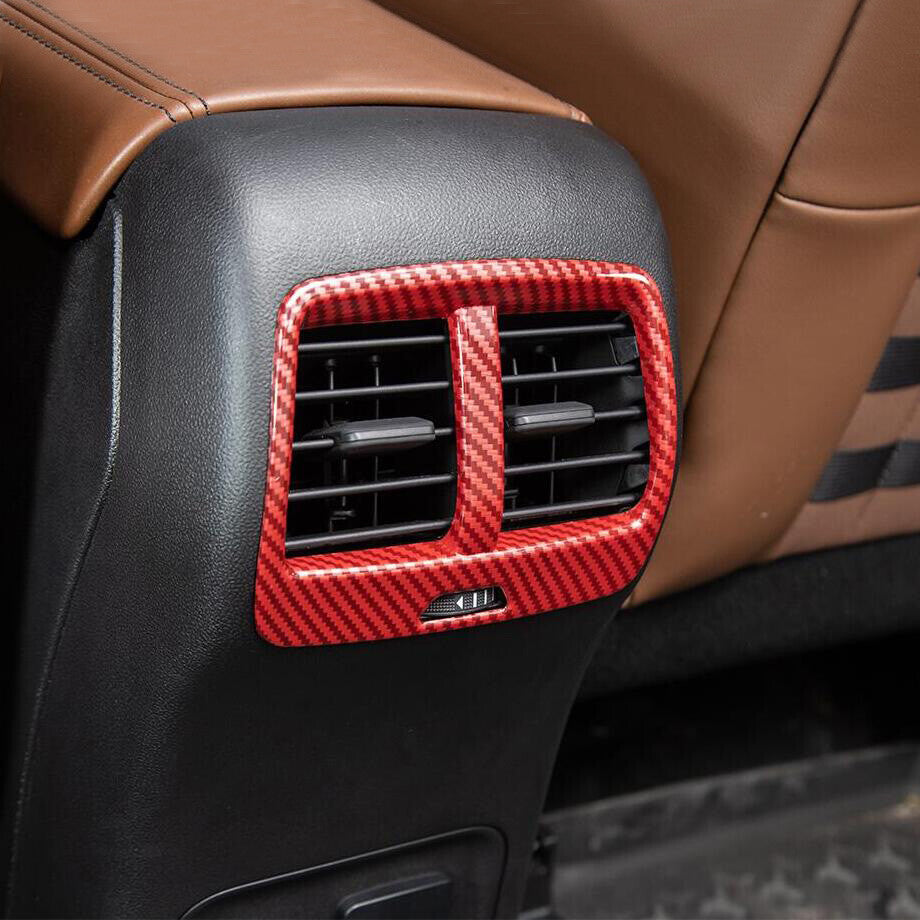 Car Rear A/C Outlet Vent Trim For Bronco Sport 21-24 Accessories Red Carbon v