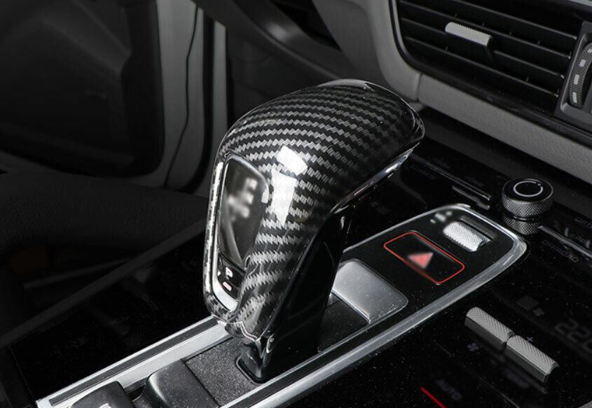 Carbon fiber style gear shift knife protective cover suitable for Porsche for Cayenne 2018 - 2023 Q