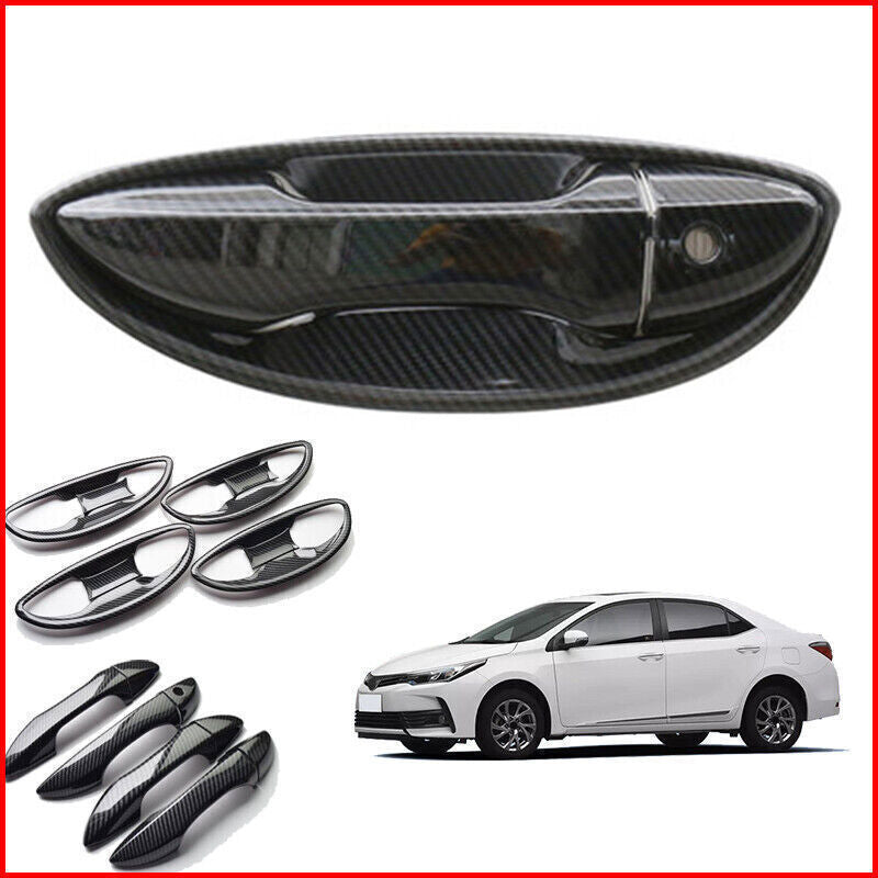 ABS Carbon Look Exterior Door Handle Bowl Cover for Corolla 2015-2018 B n